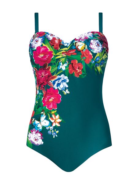 Picture of PLUS SIZE SWIM SUIT FLORAL BODICE